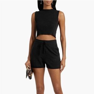 Loulou Studio Black Knit Cropped Tank